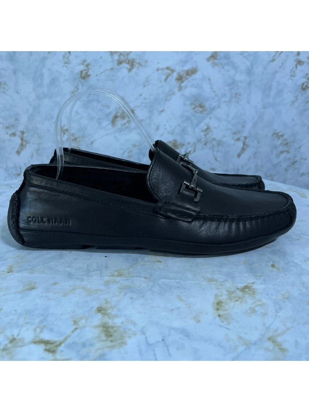 Cole Haan Wyatt Mens Sz 7M Shoes Black Leather Comfort Moccasin Horsebit Loafers